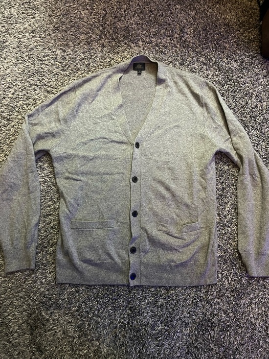 J. Crew Other - J. Crew Men's Heather Gray Button Cardigan 100% Italian Cashmere Yarn
